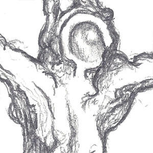 Drawing of a Tree that looks like the crucified Jesus