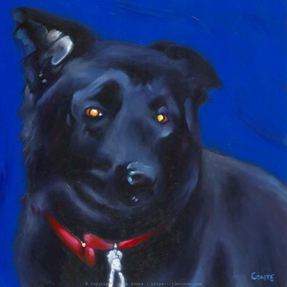 Painting of Maggie the dog