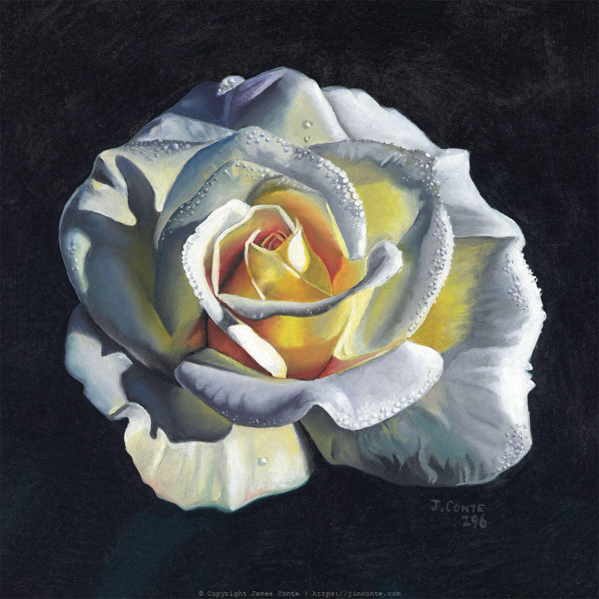 A painting of a rose